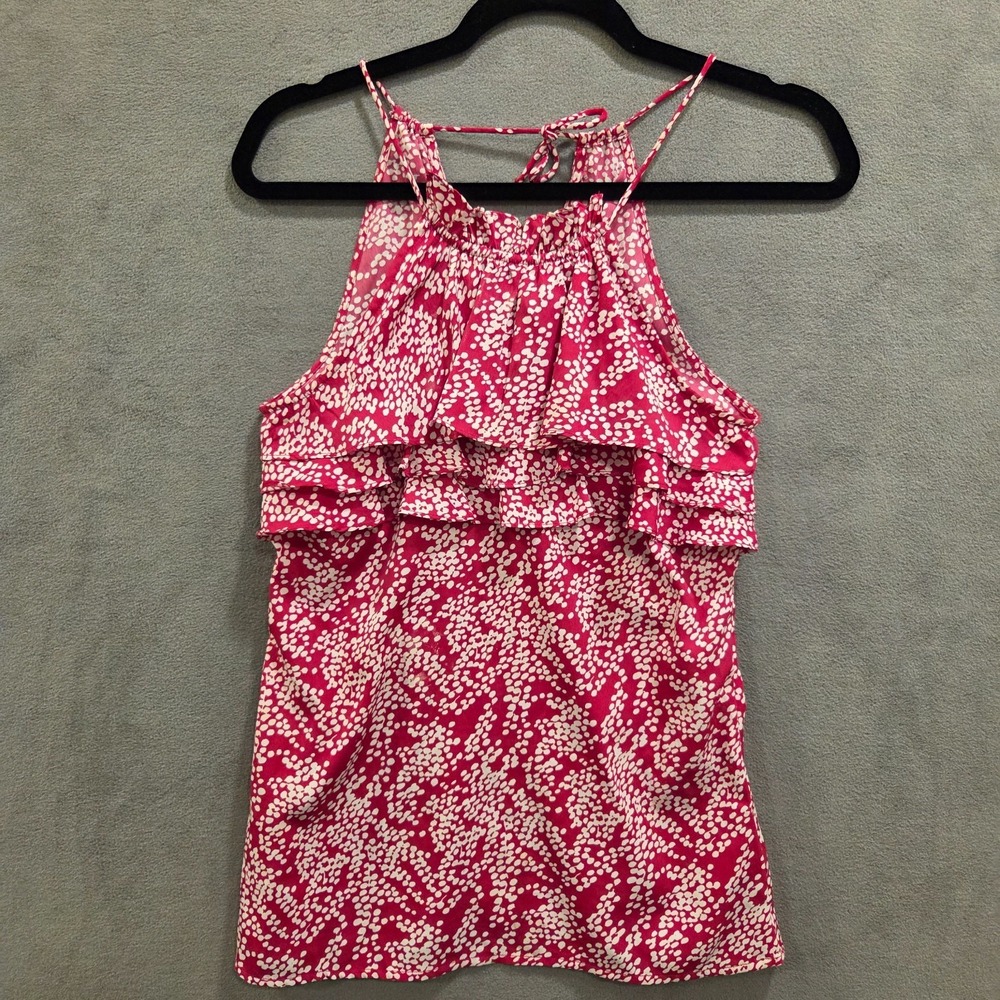 Banana Republic Halter Top Womens Size‎ XS Straps Ruffle Office Coquette Dainty